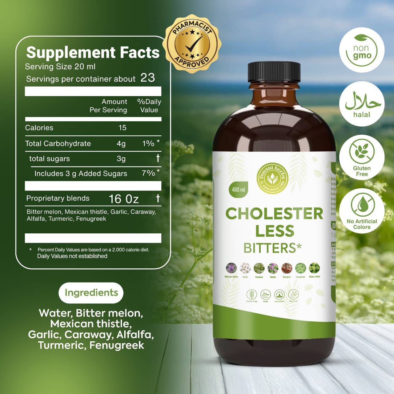 Cholester Less Living bitters 480mls