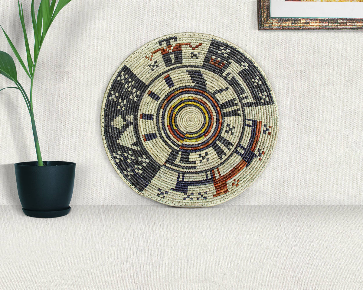 14" Handwoven Stories Bowl for Wall Basket Decor