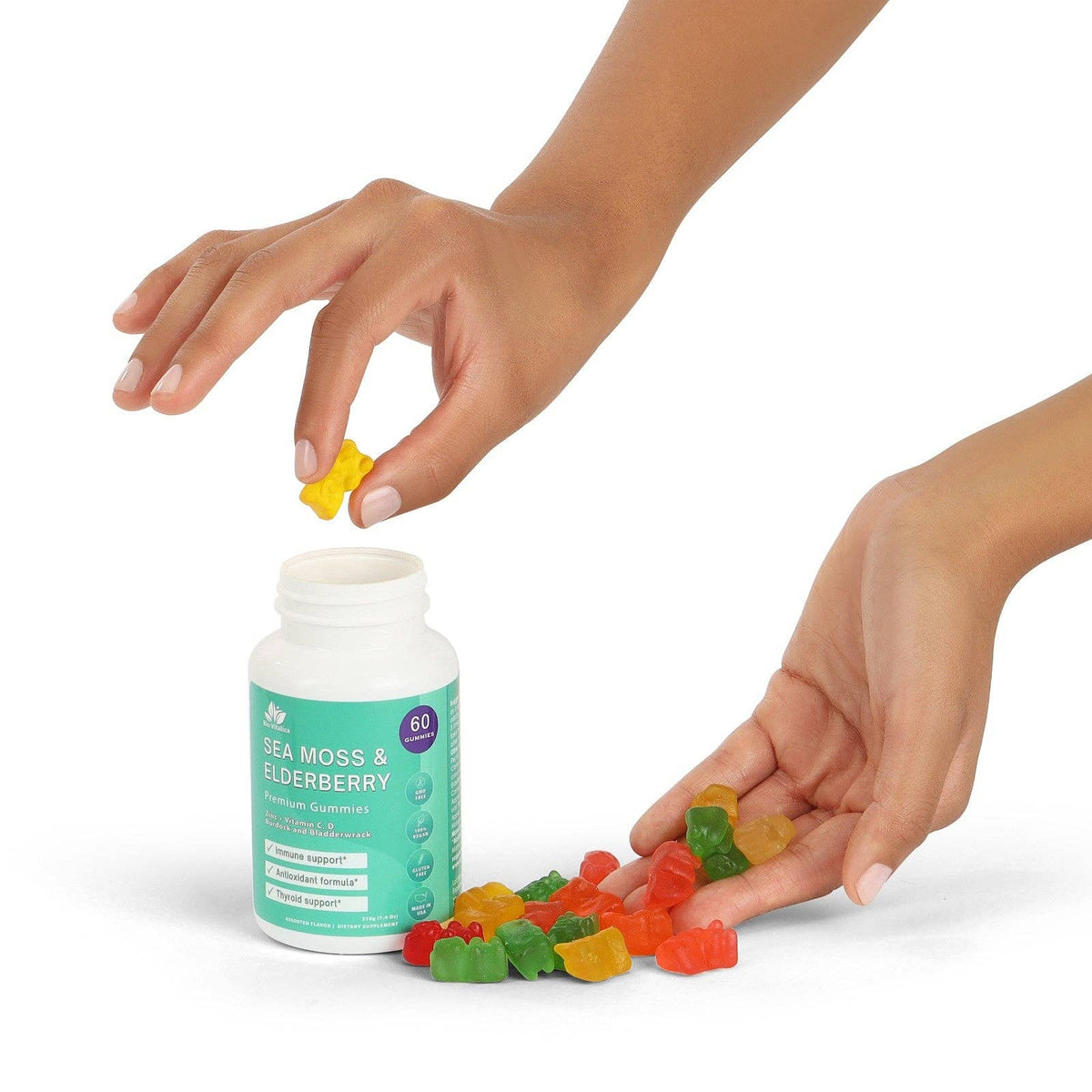 Sea Moss Elderberry Gummies Vitamin C D + Zinc Bio Vitalica