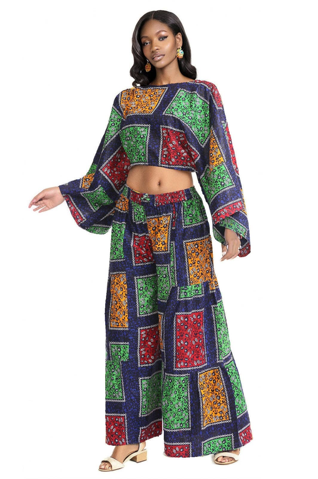 Patchwork Bell Sleeve Co-Ord Set APS-25089-270
