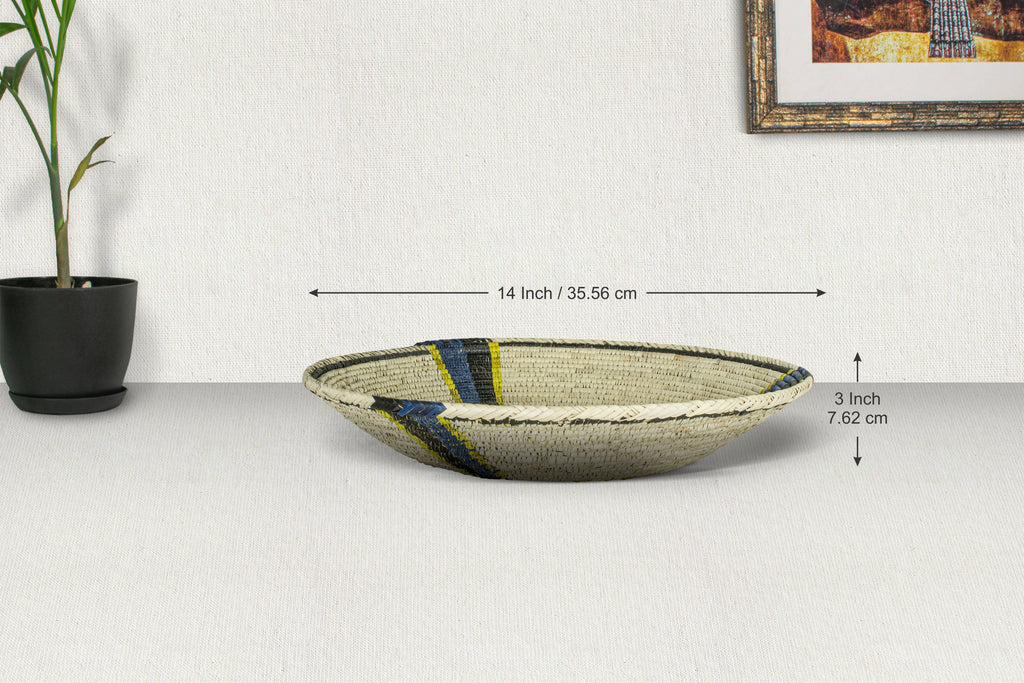 14" Handwoven Fan Mesa Bowl for Wall Basket Decor