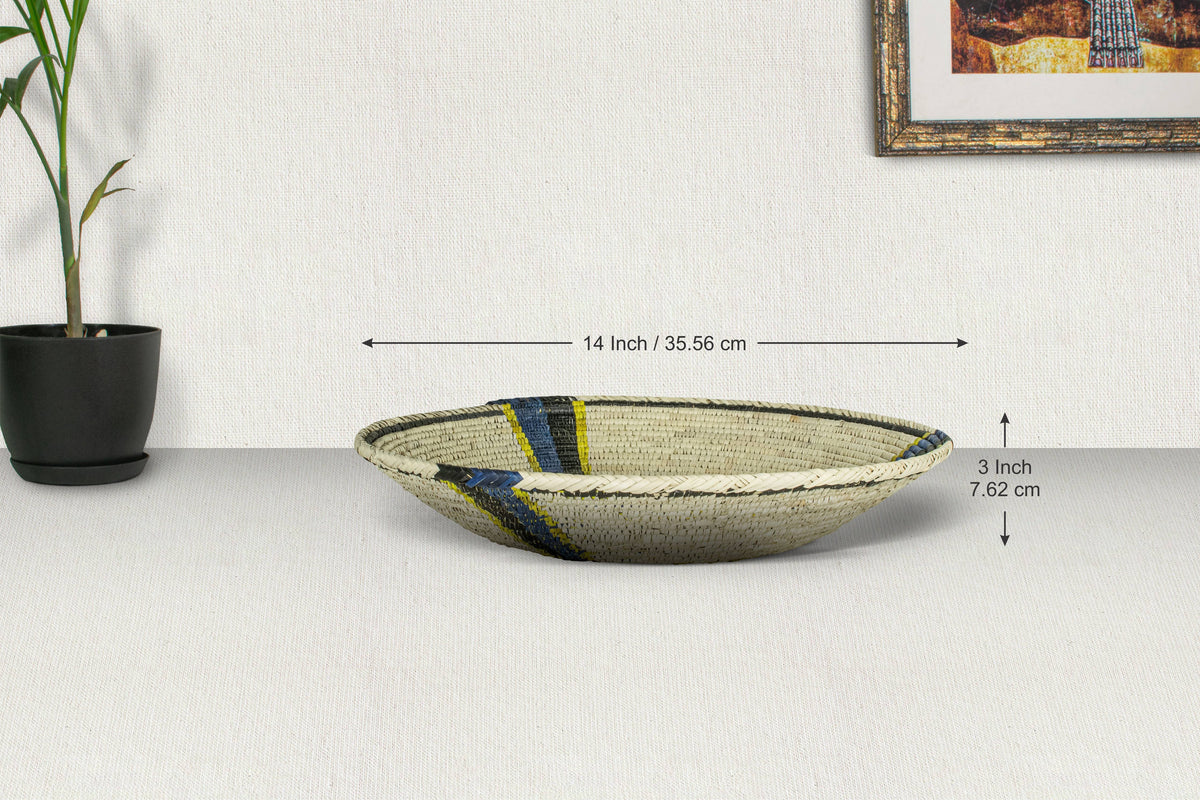 14" Handwoven Fan Mesa Bowl for Wall Basket Decor