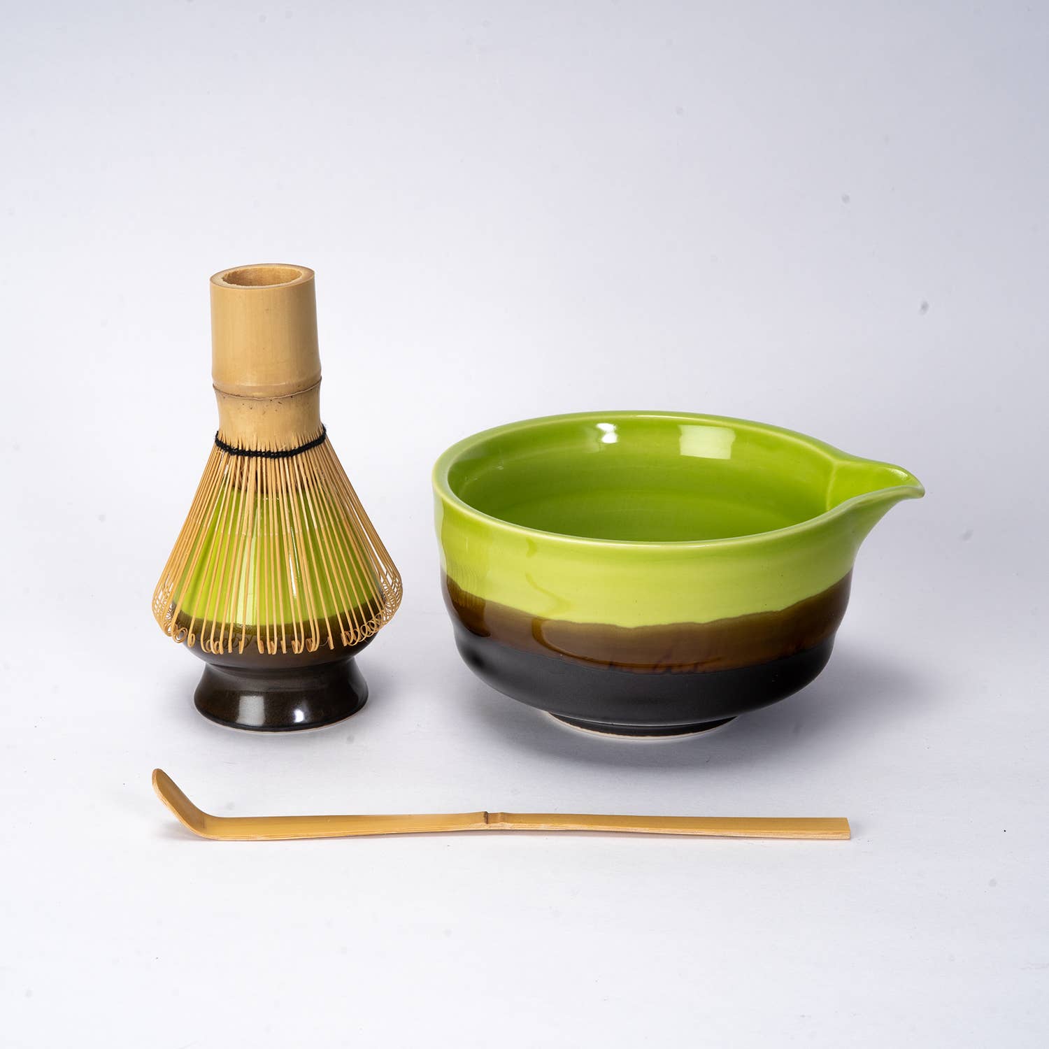 4 Piece Ceremonial Matcha Bowl Whisk Stand and Scoop Set (1/10)