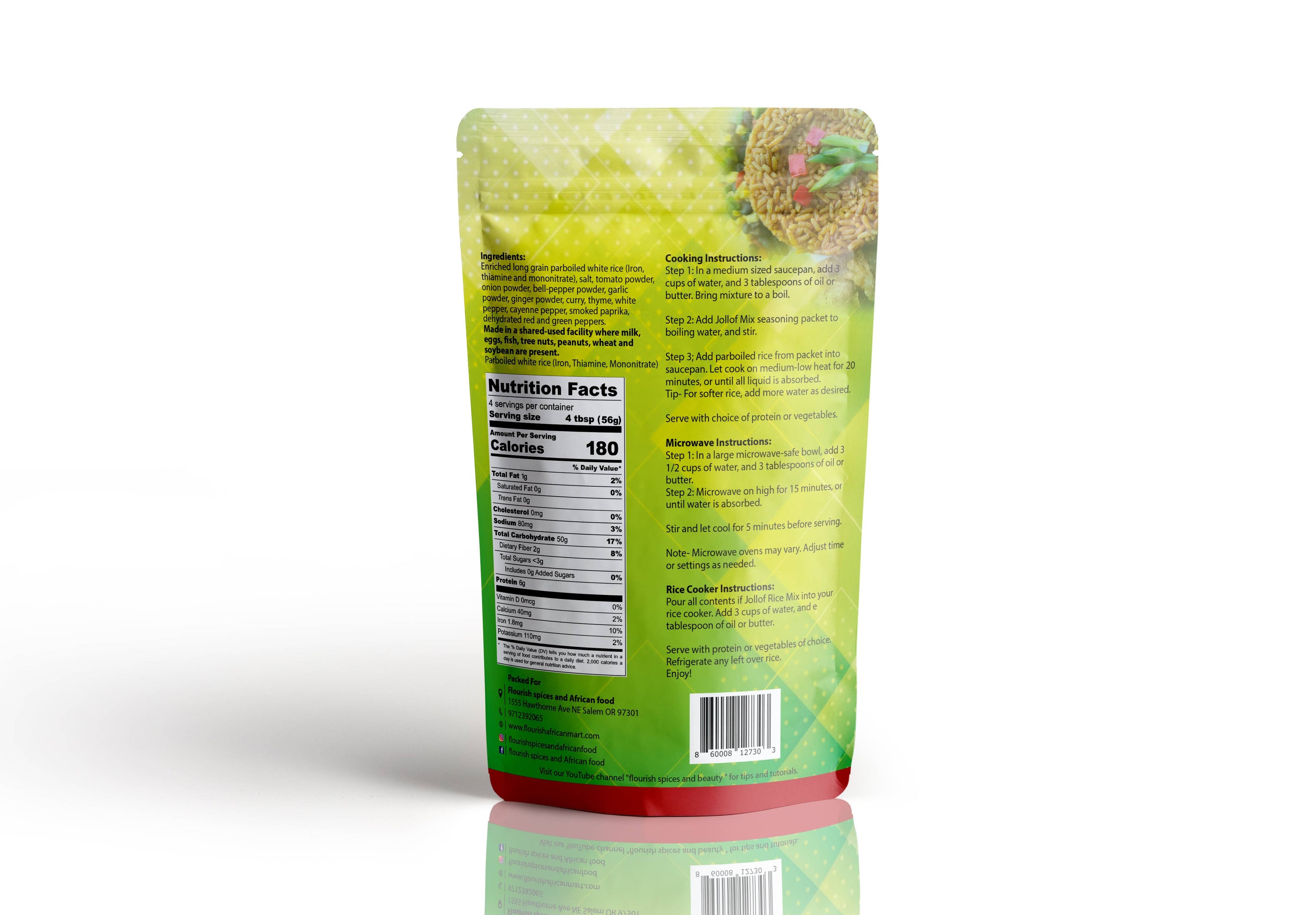 Flourish Jollof Rice Mix (Rice and Seasoning)