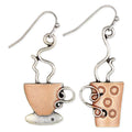 Brass Silver Mismatched Teacups Earrings