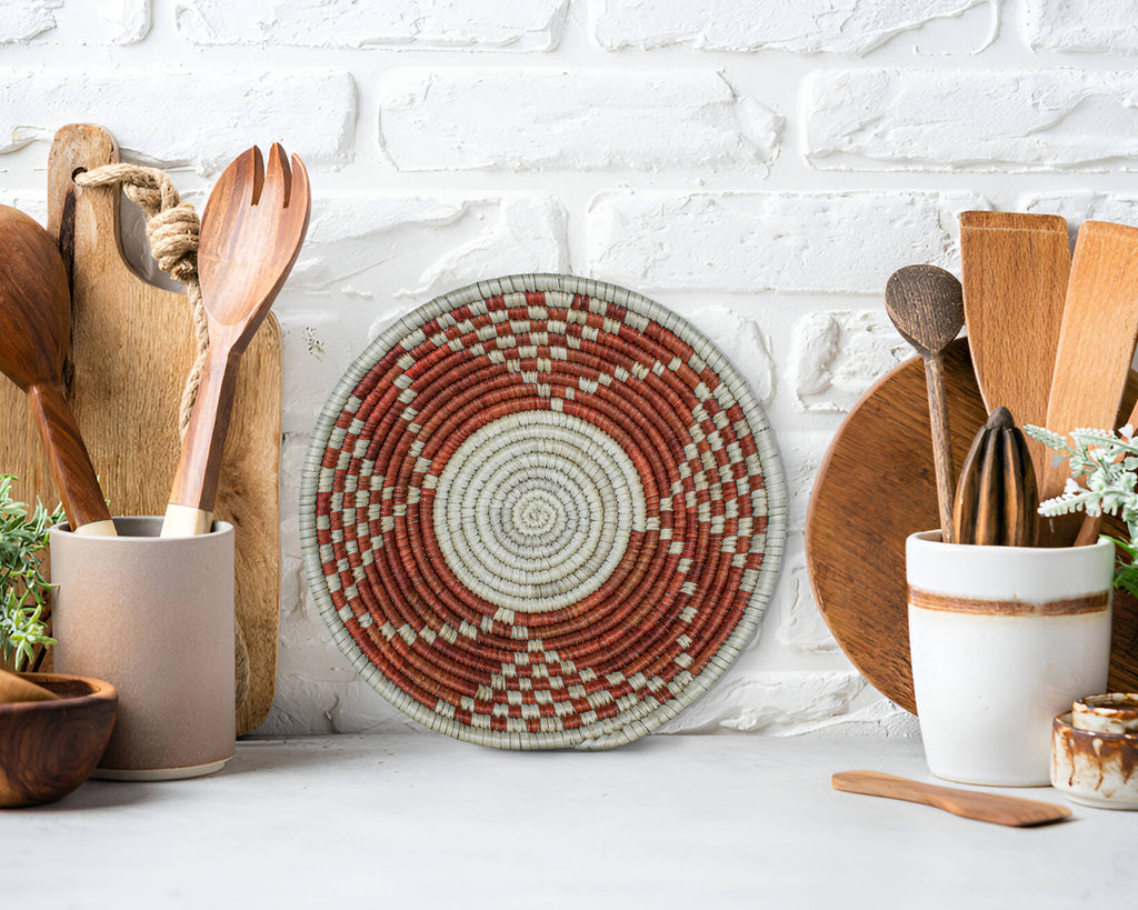 Handwoven Bowl Basket - Southwestern Basket - 7 inch dia