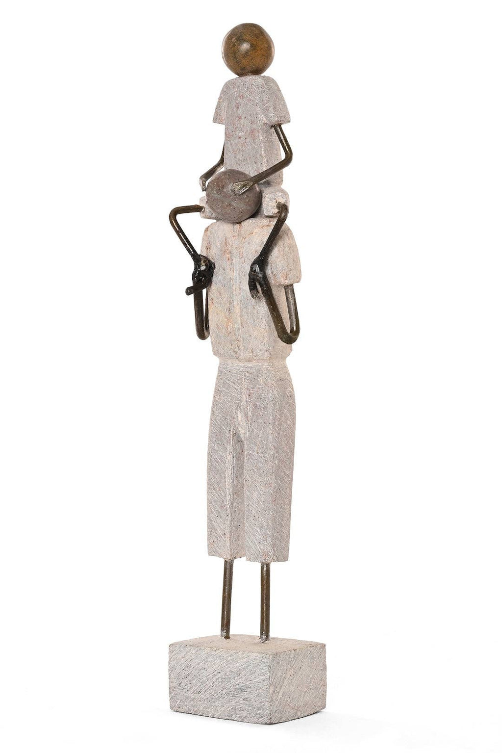 Stone and Metal Joy of Fatherhood Sculpture