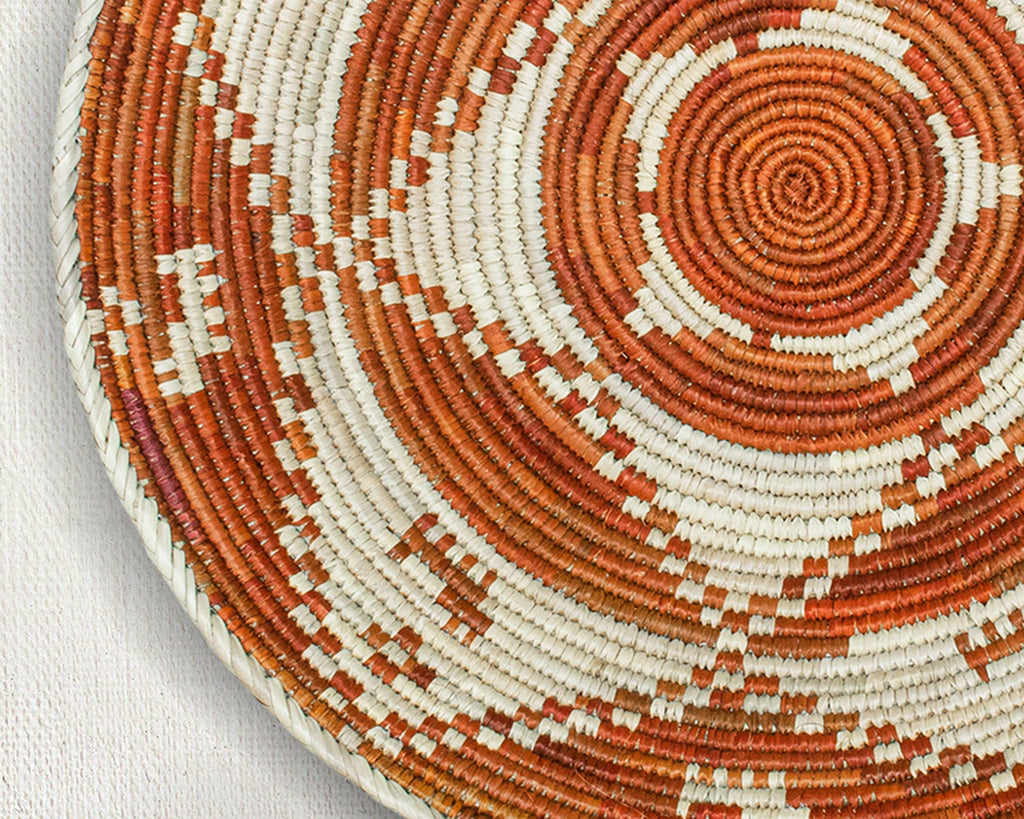 14" Handwoven Dogs Bowl for Wall Basket Decor