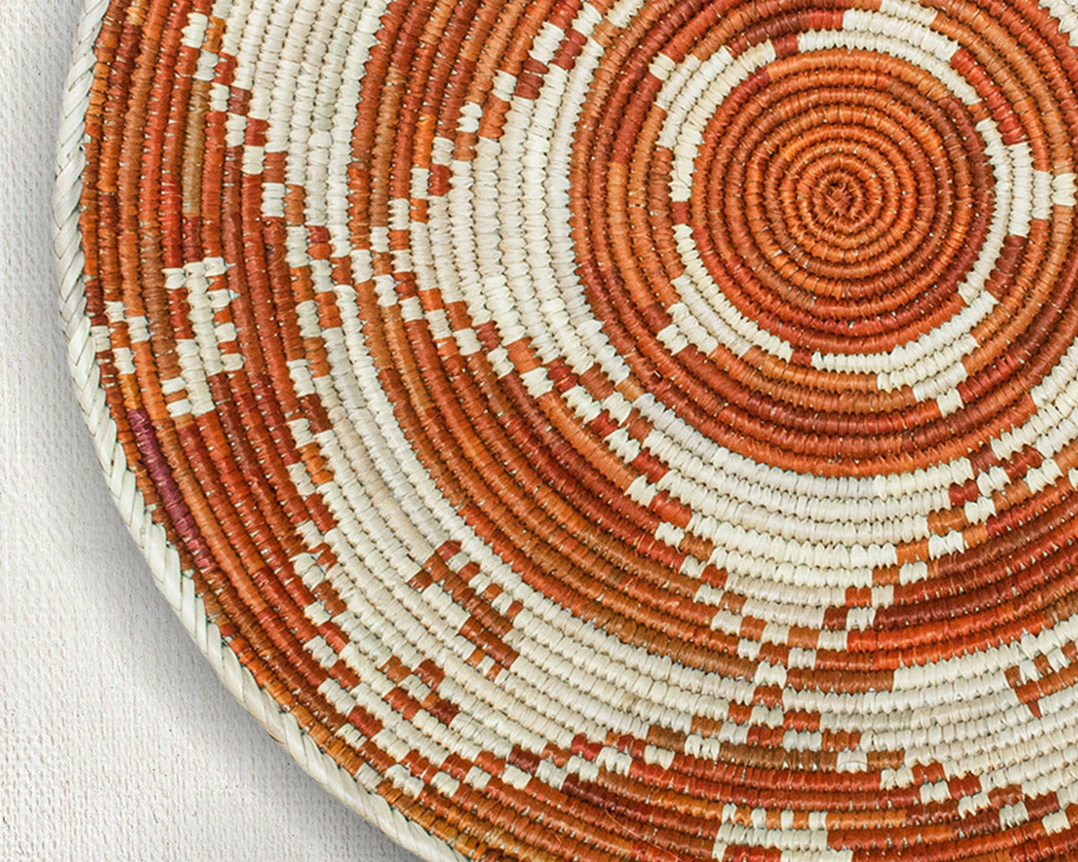 14" Handwoven Dogs Bowl for Wall Basket Decor
