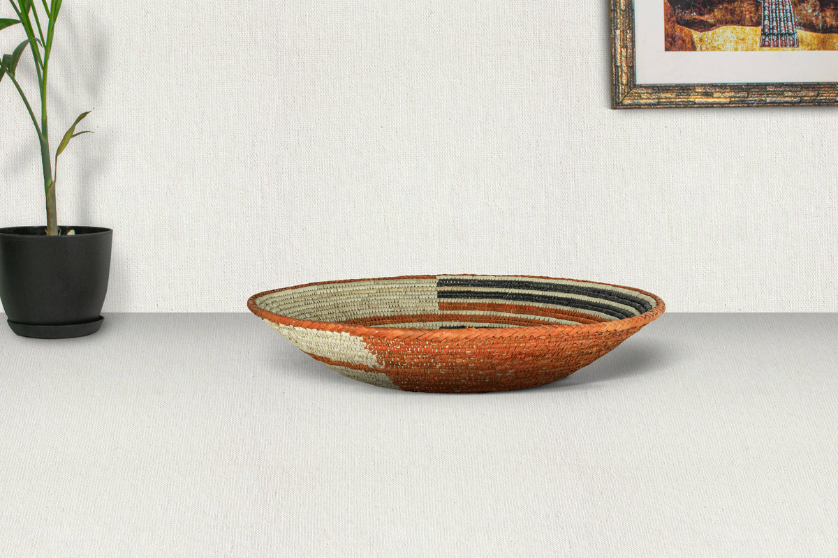 14" Handwoven Search Light Bowl for Wall Basket Decor