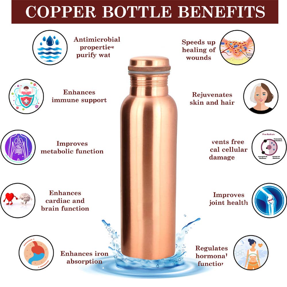 Plain copper bottle (1L)