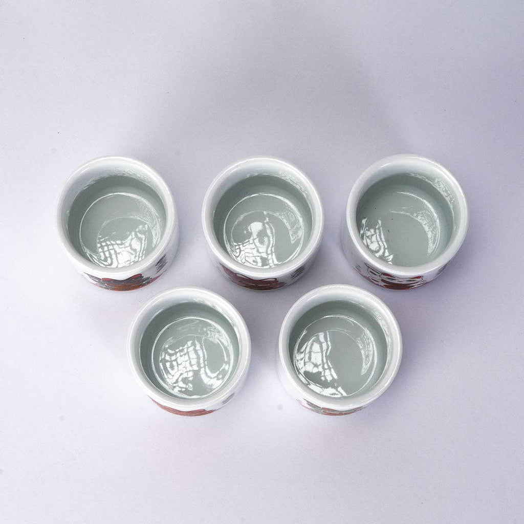 5 Piece 1.5oz Sake Cup Gift Set Lucky Cats JP (1/60)
