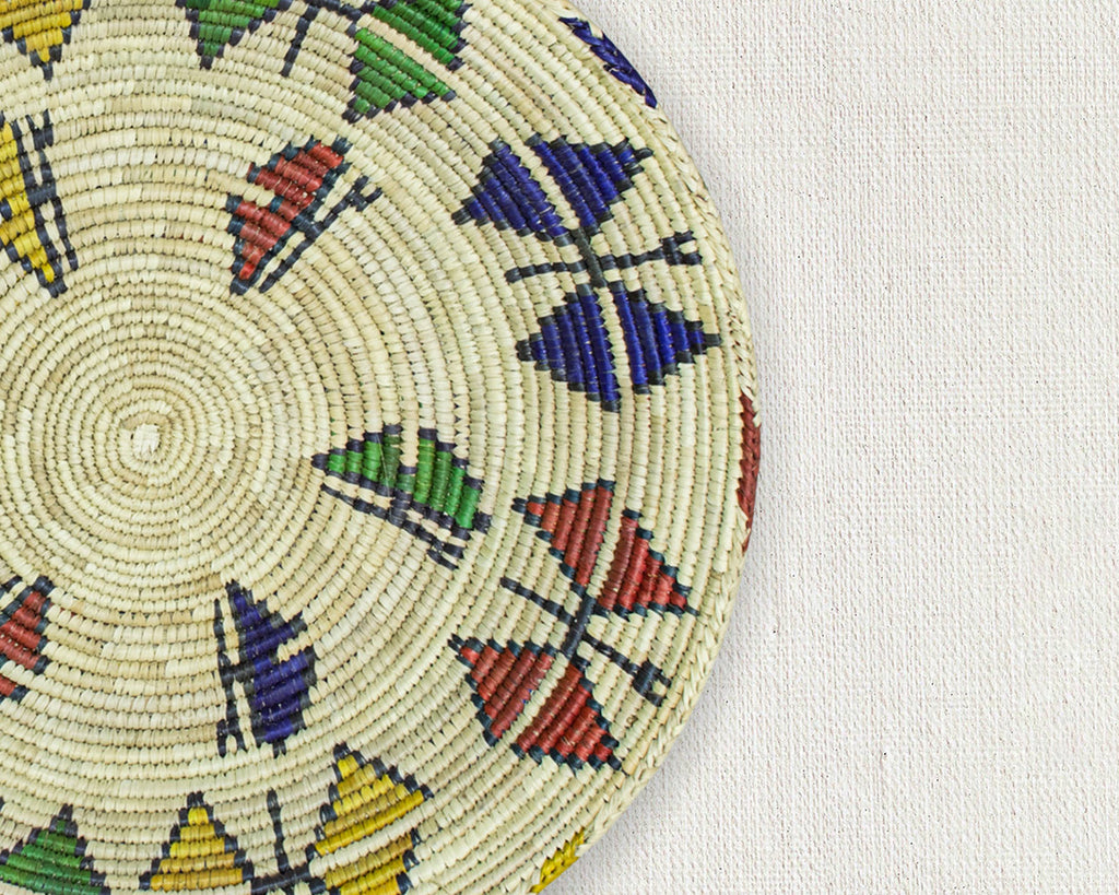 14" Handwoven Butterflies Orbit Bowl for Wall Basket Decor
