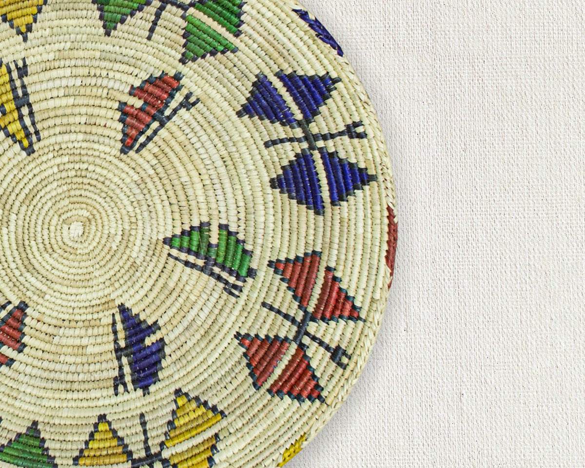 14" Handwoven Butterflies Orbit Bowl for Wall Basket Decor