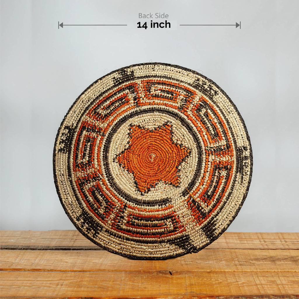 14" Handwoven Rising Star Bowl for Wall Basket Decor