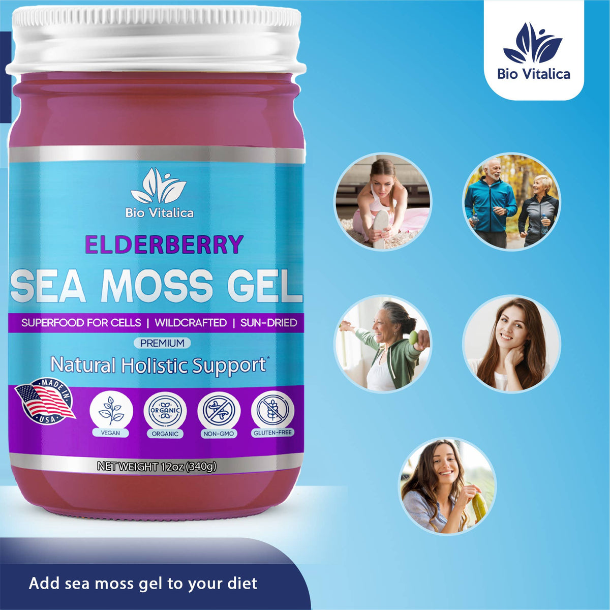 Sea Moss Elderberry Gel by Bio Vitalica
