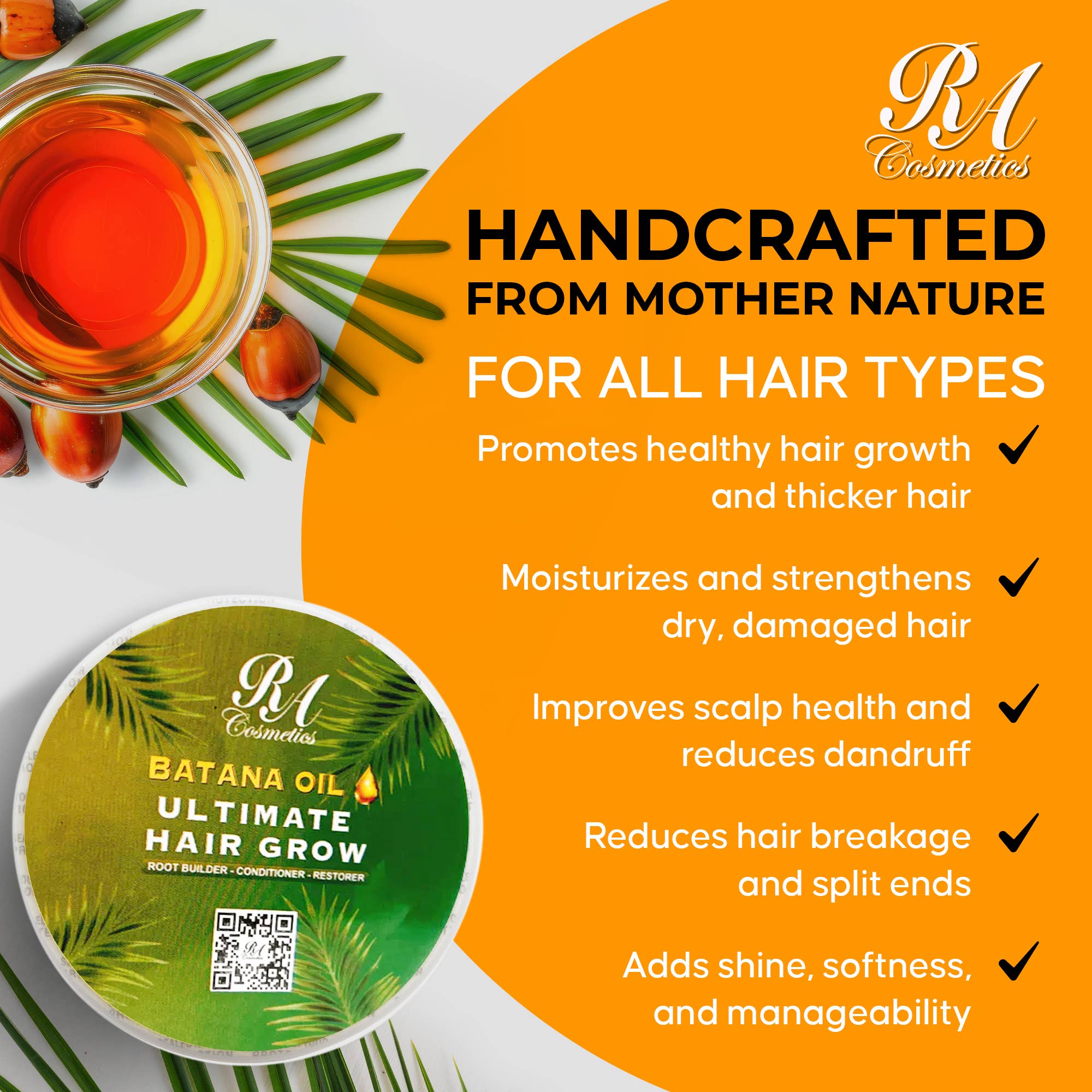 Batana Oil Ultimate Hair Grow, 8oz - Daily Use