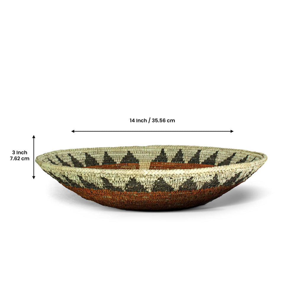 14" Handwoven Broad Band Star Bowl for Wall Basket Decor