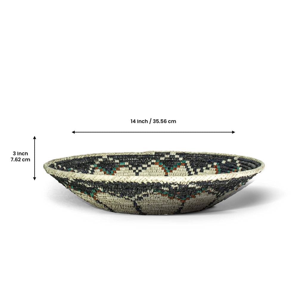 14" Handwoven Spin Wheel Bowl for Wall Basket Decor