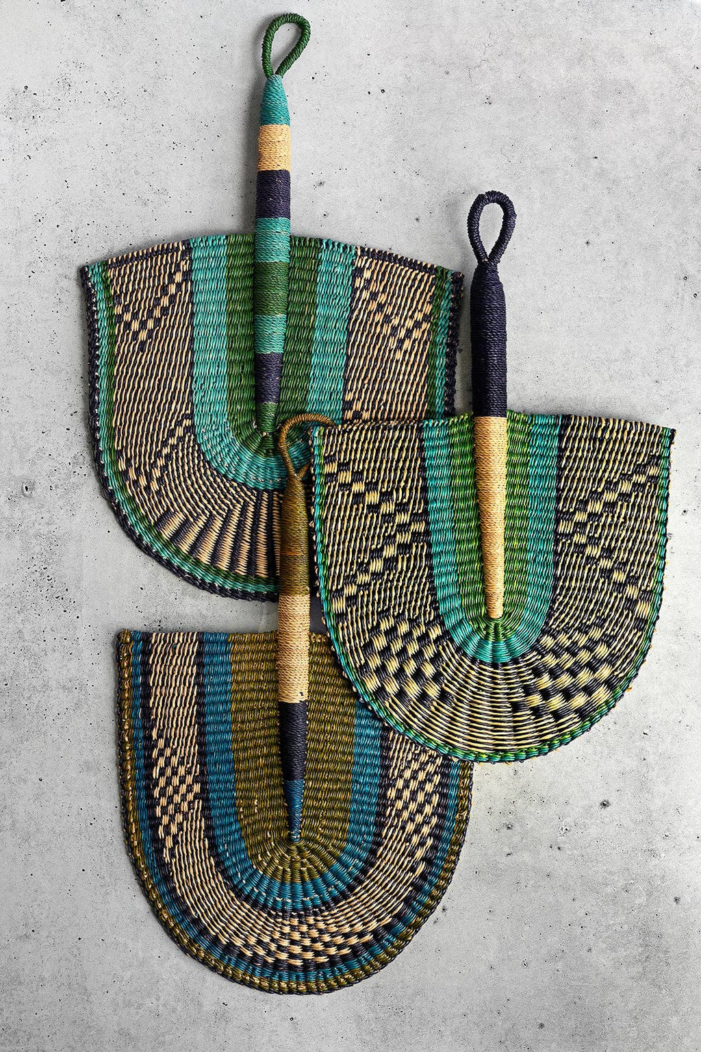 Deep Sea Veta Vera African Hand Fan or Woven Wall Art