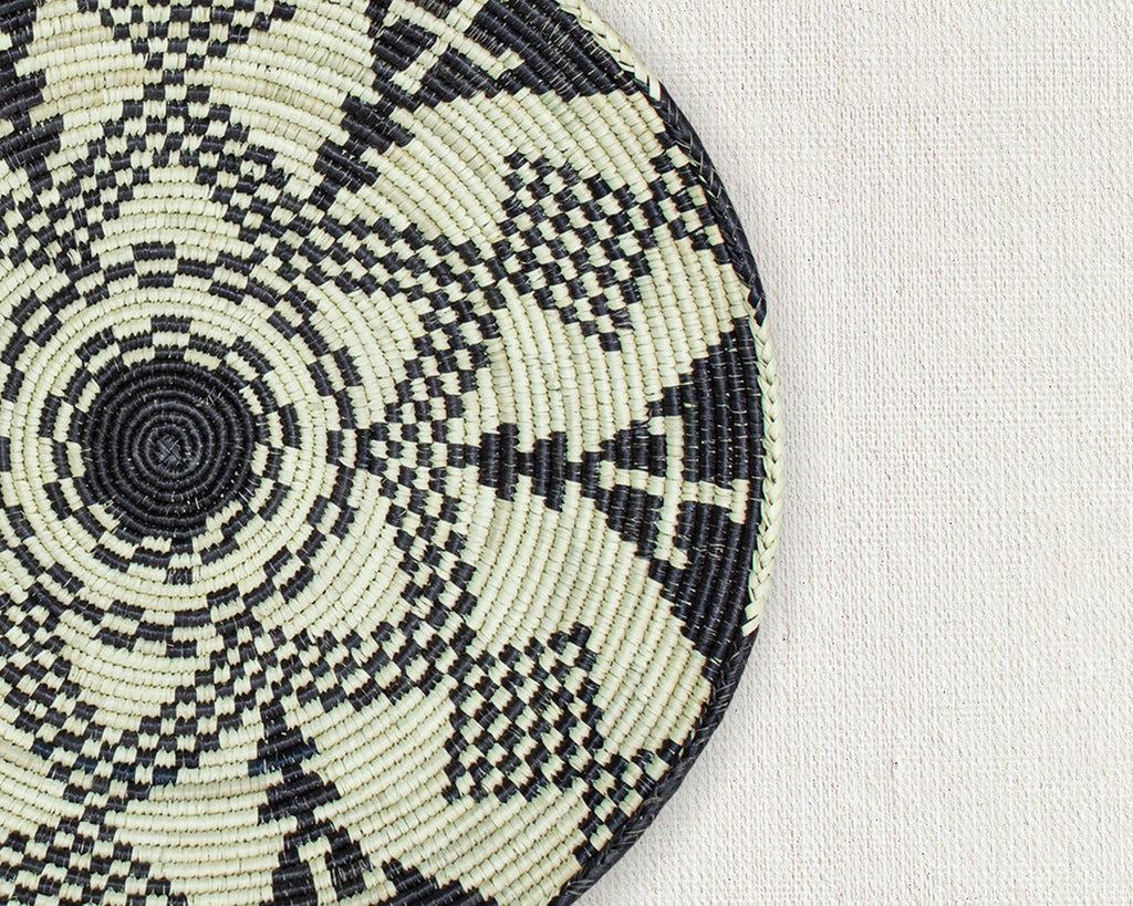 14" Handwoven Zulu Bowl for Wall Basket Decor