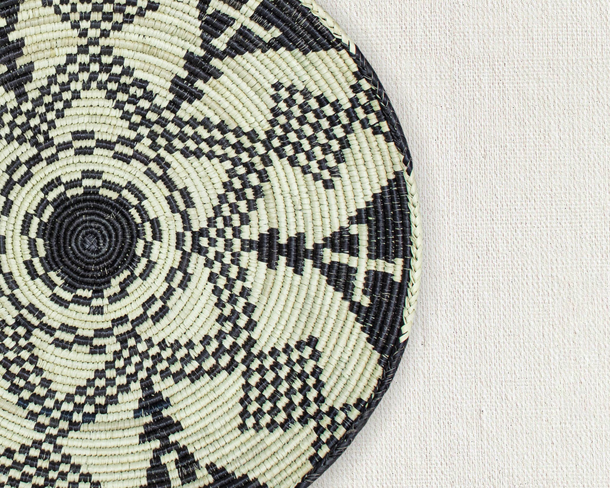 14" Handwoven Zulu Bowl for Wall Basket Decor