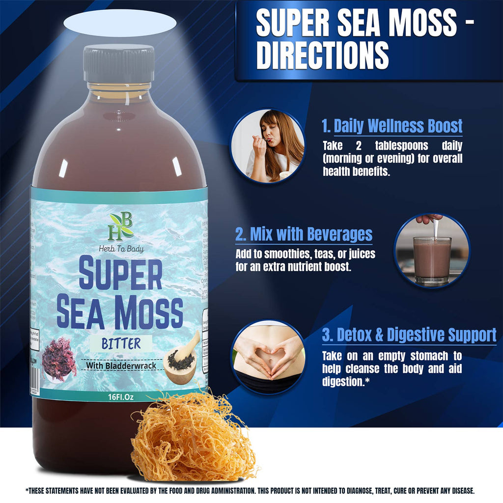 Super Sea Moss Bitter - 16oz | Eco-Conscious Herbal Tonic