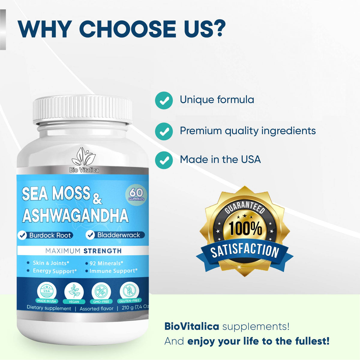 Sea Moss & Ashwagandha Gummies with Burdock & Bladderwrack