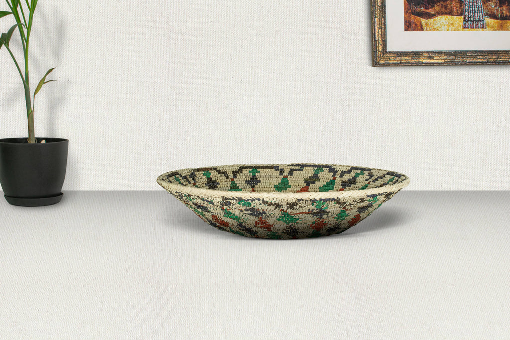 14" Handwoven Dancing Arrows Bowl for Wall Basket Decor
