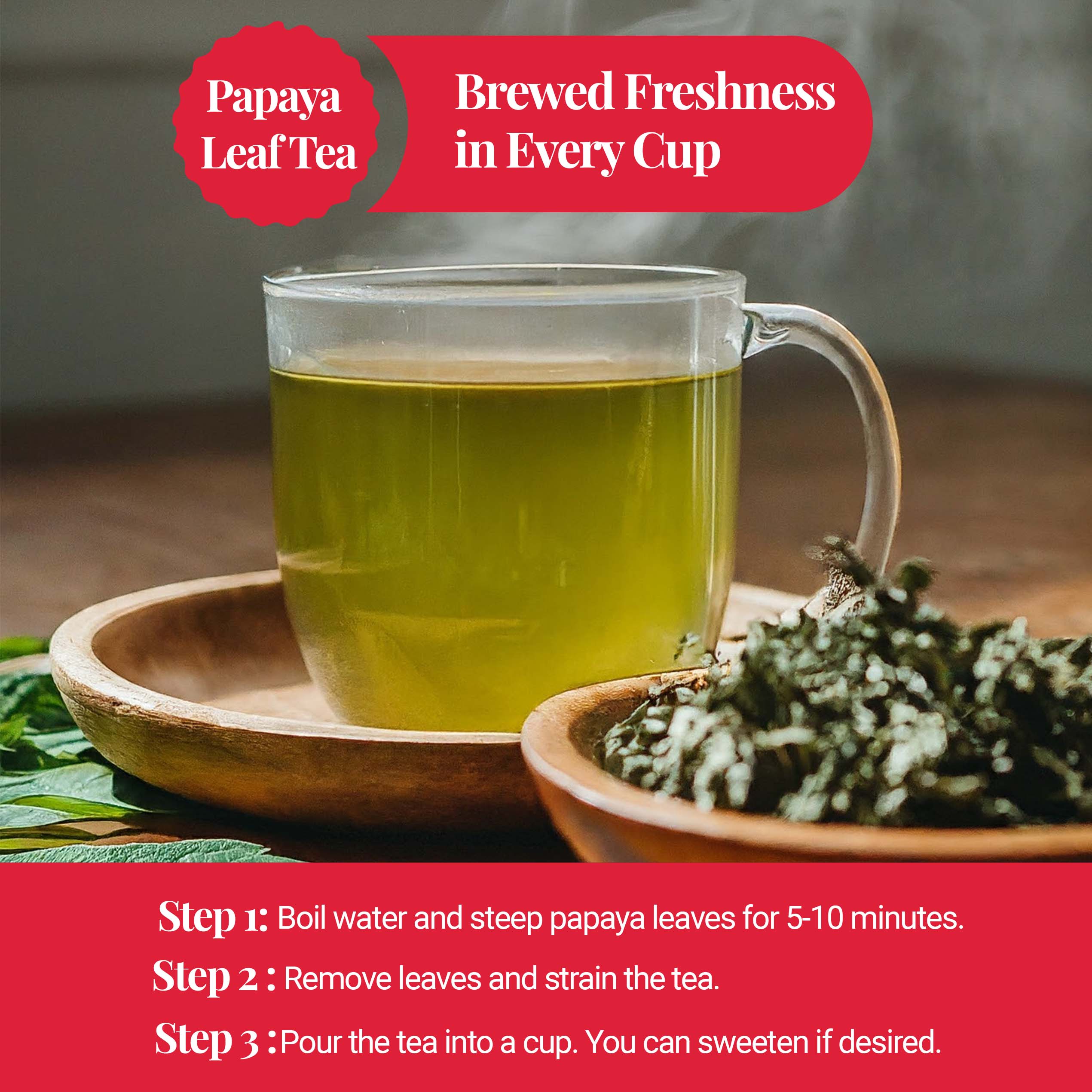 Dried Papaya Leaves, Papaya Leaf Tea 75g , Herbal Tea