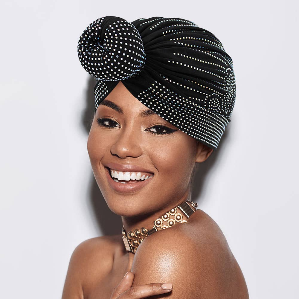 Bling Studded Turban Hair Wrap