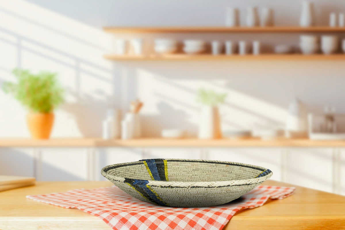 14" Handwoven Fan Mesa Bowl for Wall Basket Decor
