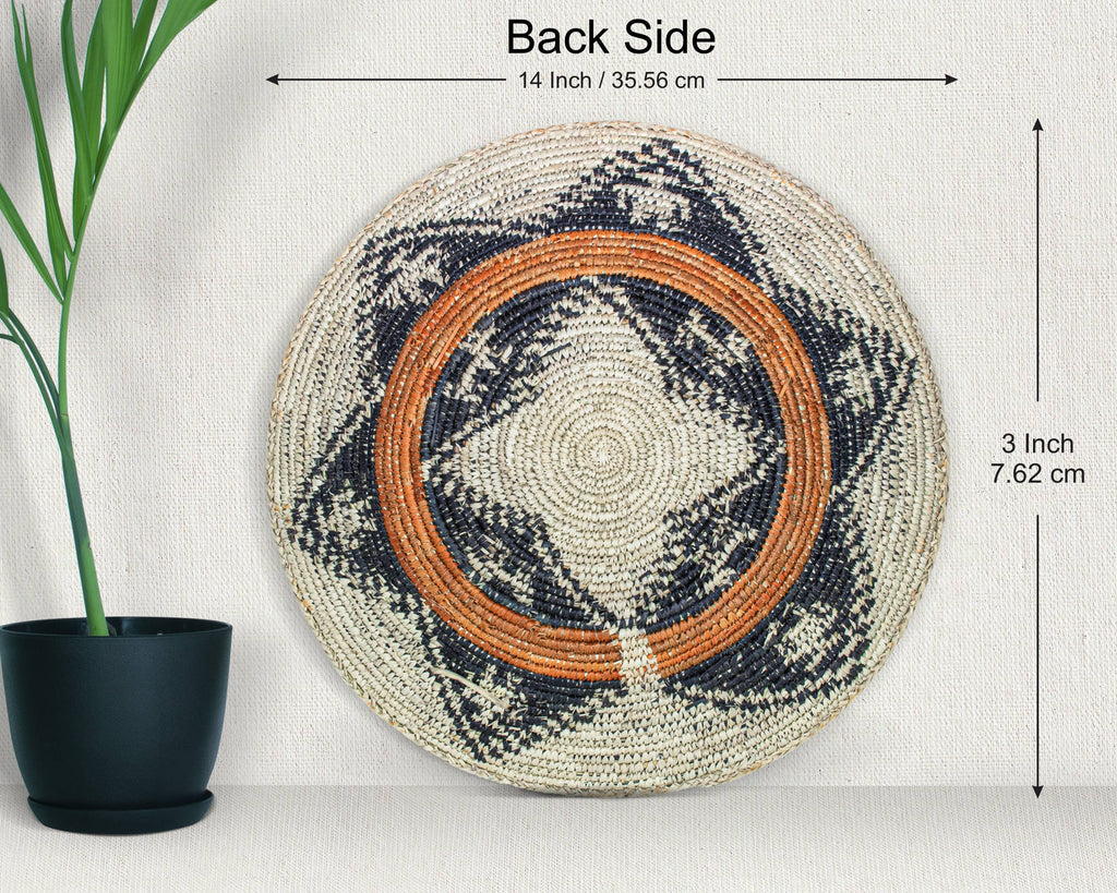 14" Handwoven Navajo Mesa Bowl for Wall Basket Decor
