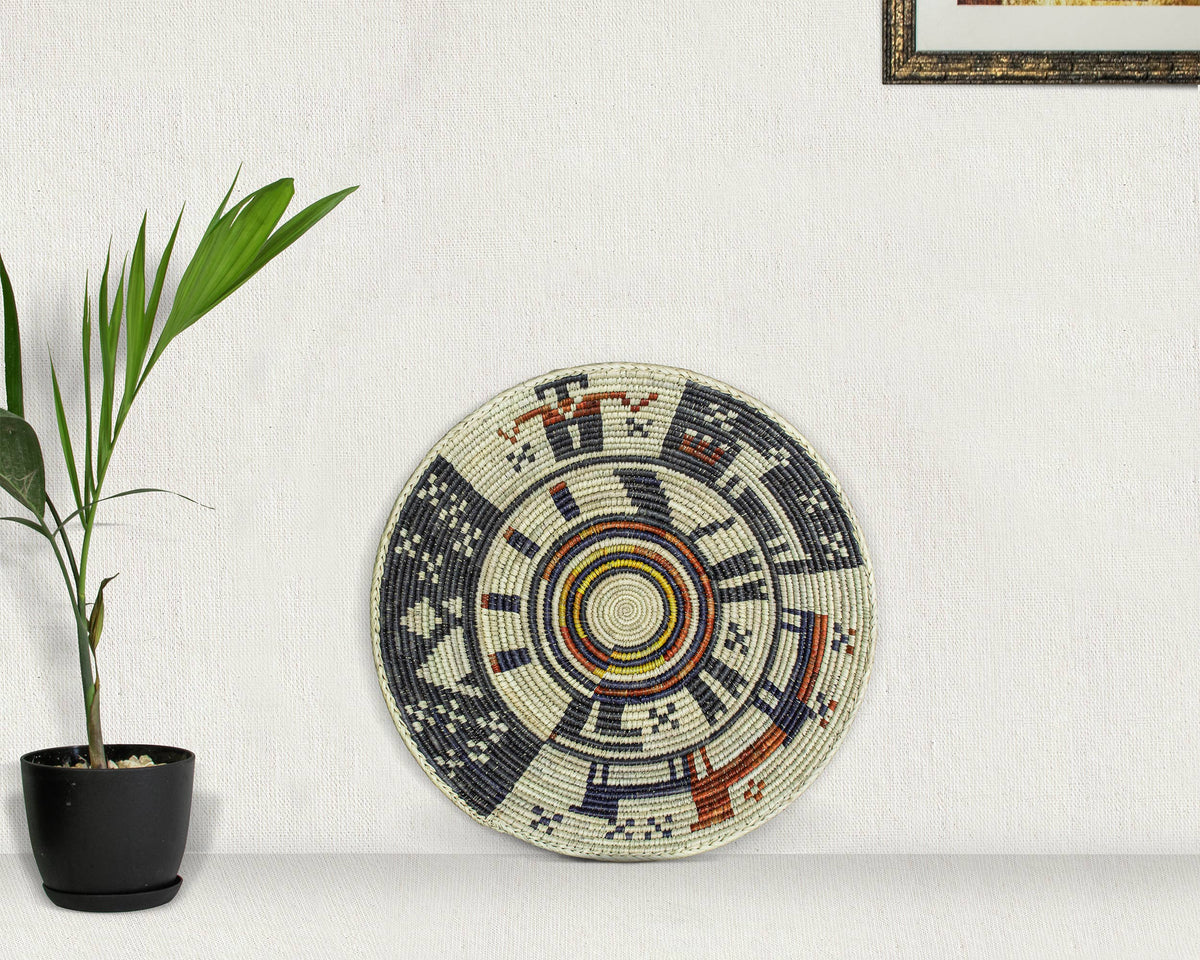 14" Handwoven Stories Bowl for Wall Basket Decor