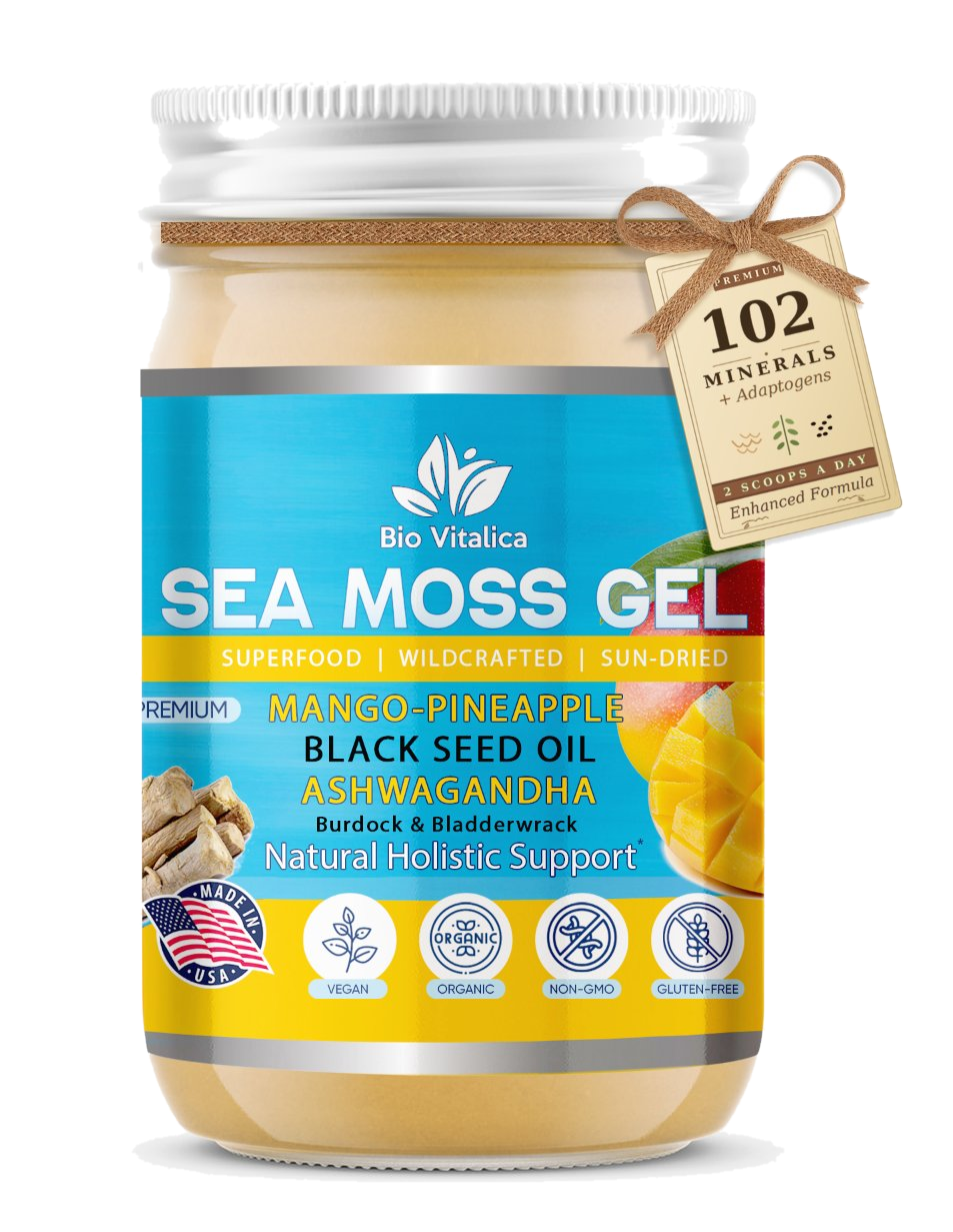 Mango-Pineapple Sea Moss Gel Black Seed Oil & Ashwagandha