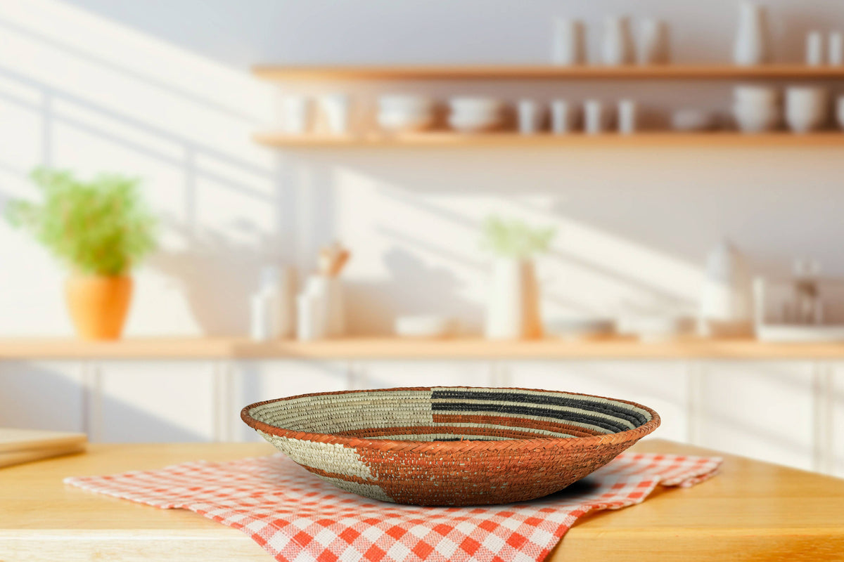 14" Handwoven Search Light Bowl for Wall Basket Decor