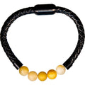 Vegan Leather Braided Bracelet w/ Magnetic Clasp - Yellow