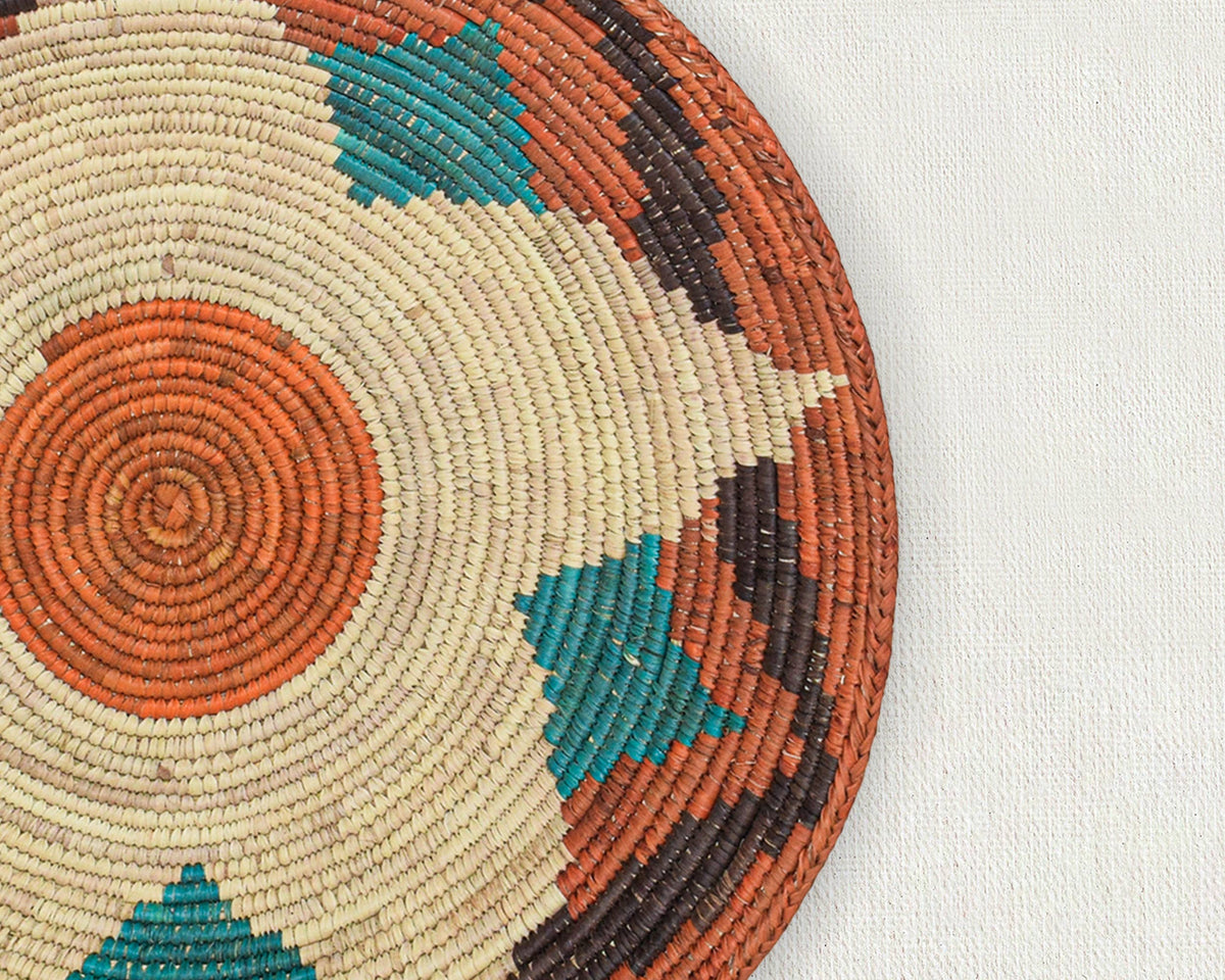 14" Handwoven Lotus Star Bowl for Wall Basket Decor
