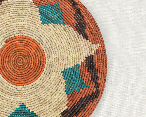 14" Handwoven Lotus Star Bowl for Wall Basket Decor