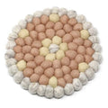 Pink Flower Felt Ball Trivet
