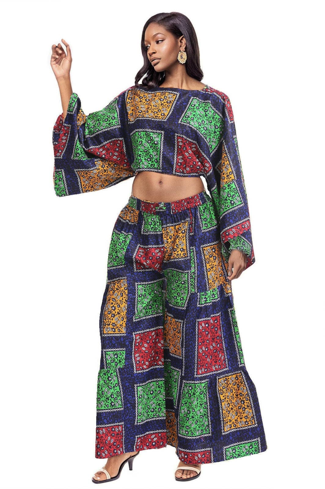 Patchwork Bell Sleeve Co-Ord Set APS-25089-270