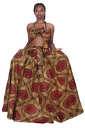 16317-283 African Print Wax Print Skirt with Headwrap