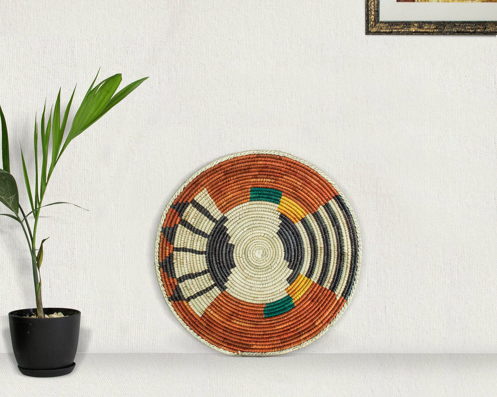 14" Handwoven Bear Claw Bowl for Wall Basket Decor