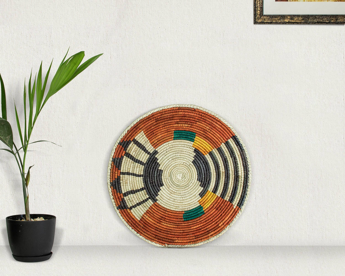 14" Handwoven Bear Claw Bowl for Wall Basket Decor