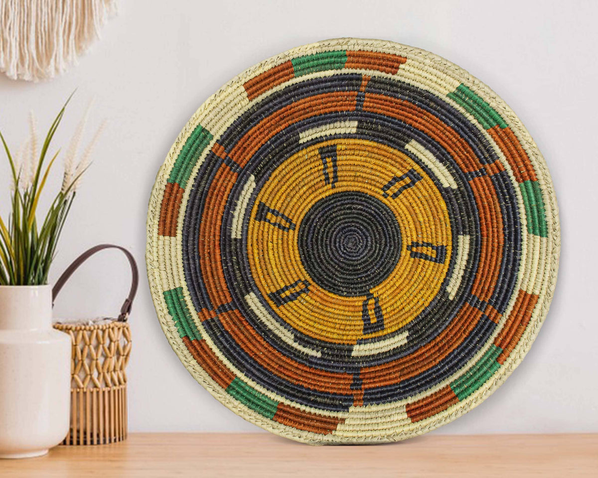 14" Handwoven Football Bowl Basket