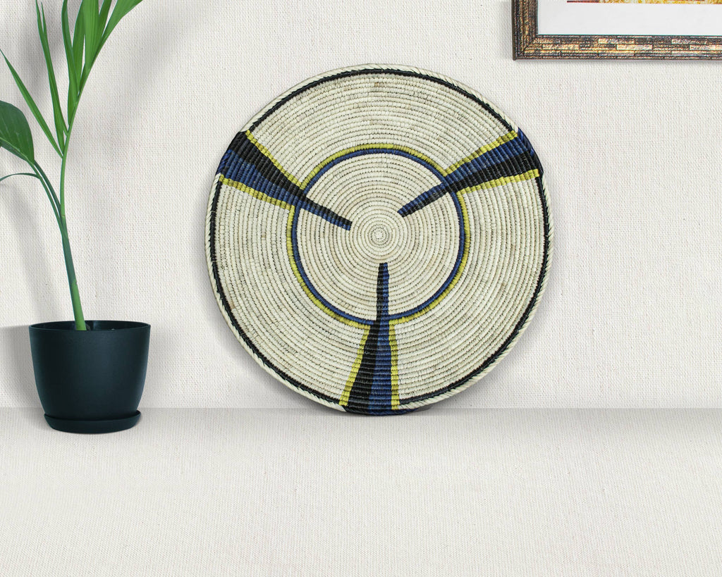 14" Handwoven Fan Mesa Bowl for Wall Basket Decor