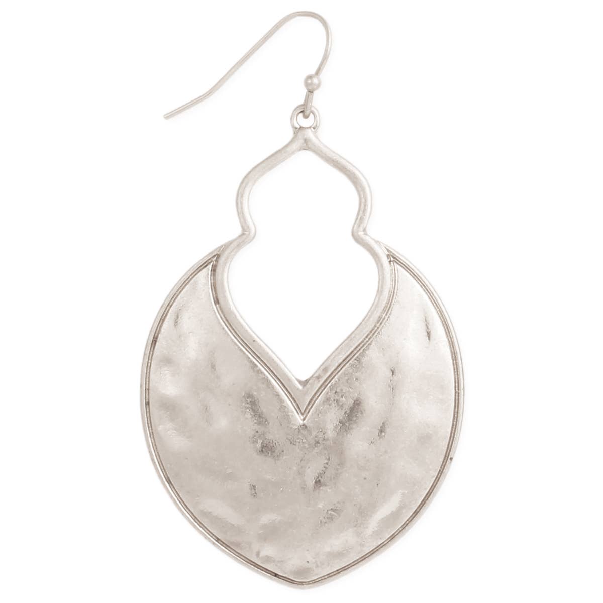 Silver Arabesque Hammered Earrings