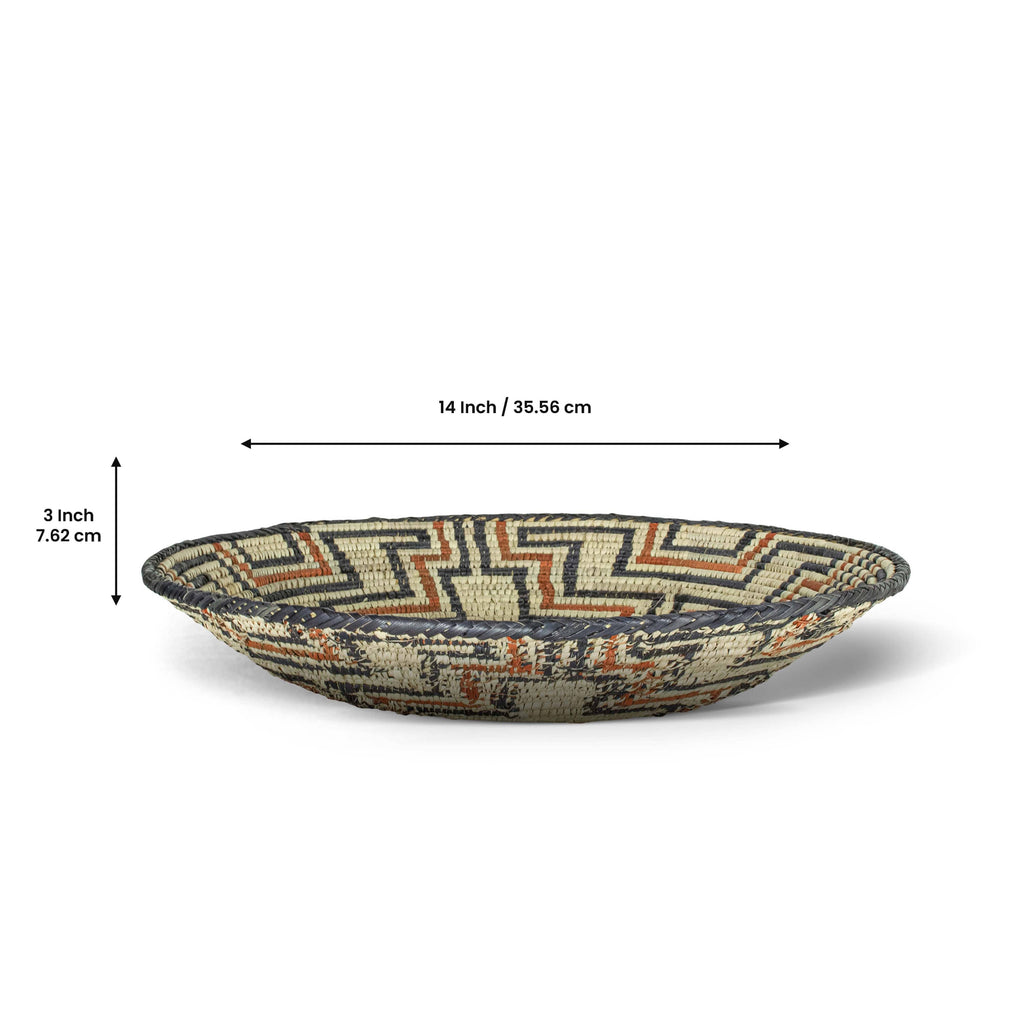 14" Handwoven Arrow Point Bowl for Wall Basket Decor