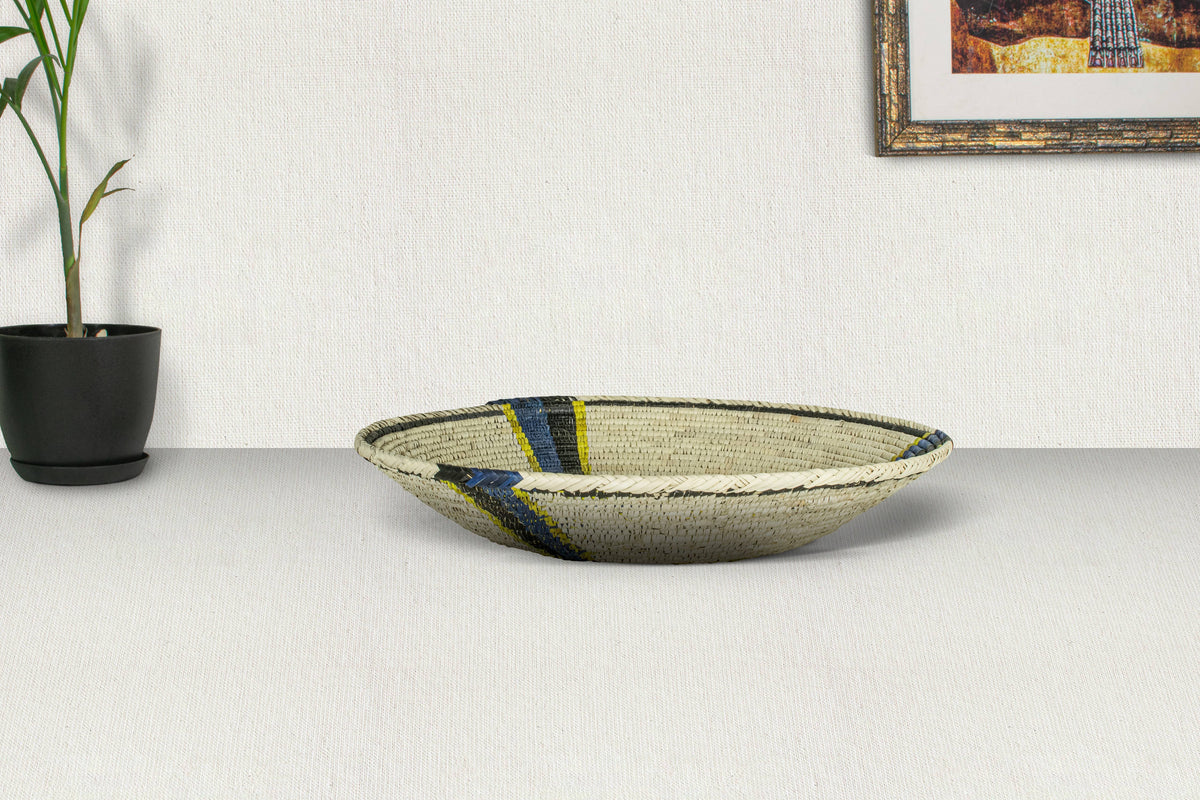 14" Handwoven Fan Mesa Bowl for Wall Basket Decor