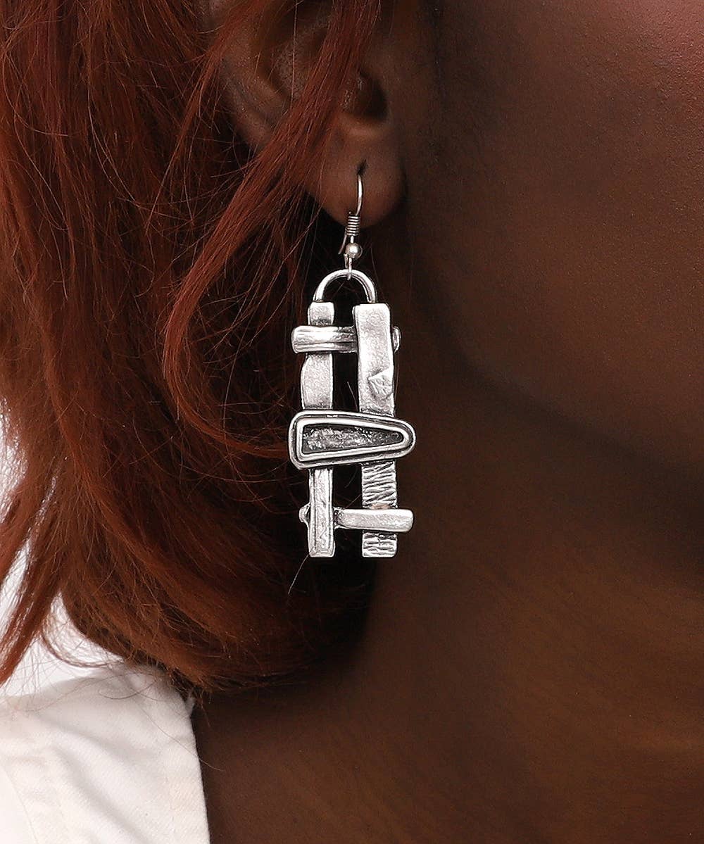 Antique Silver Plated Bohemian Style Earrings